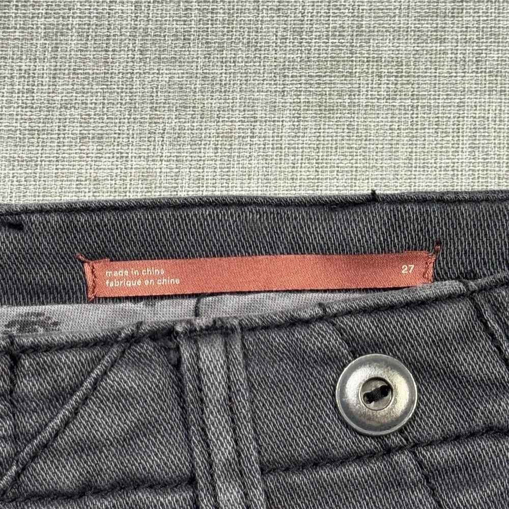 Pilcro Pants Womens‎ 27 Gray Chino Cotton Spandex Twill Wide-Leg Pockets Stretch